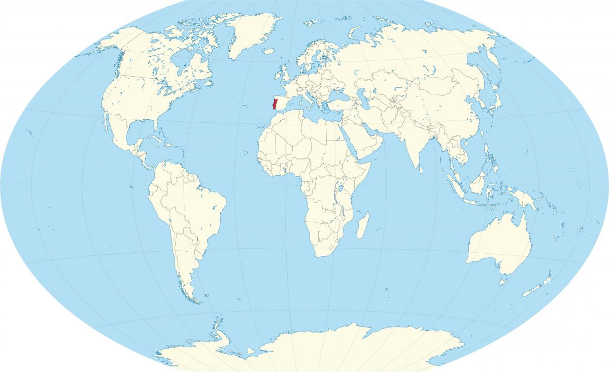 Ubicación de Portugal en el mapa mundial