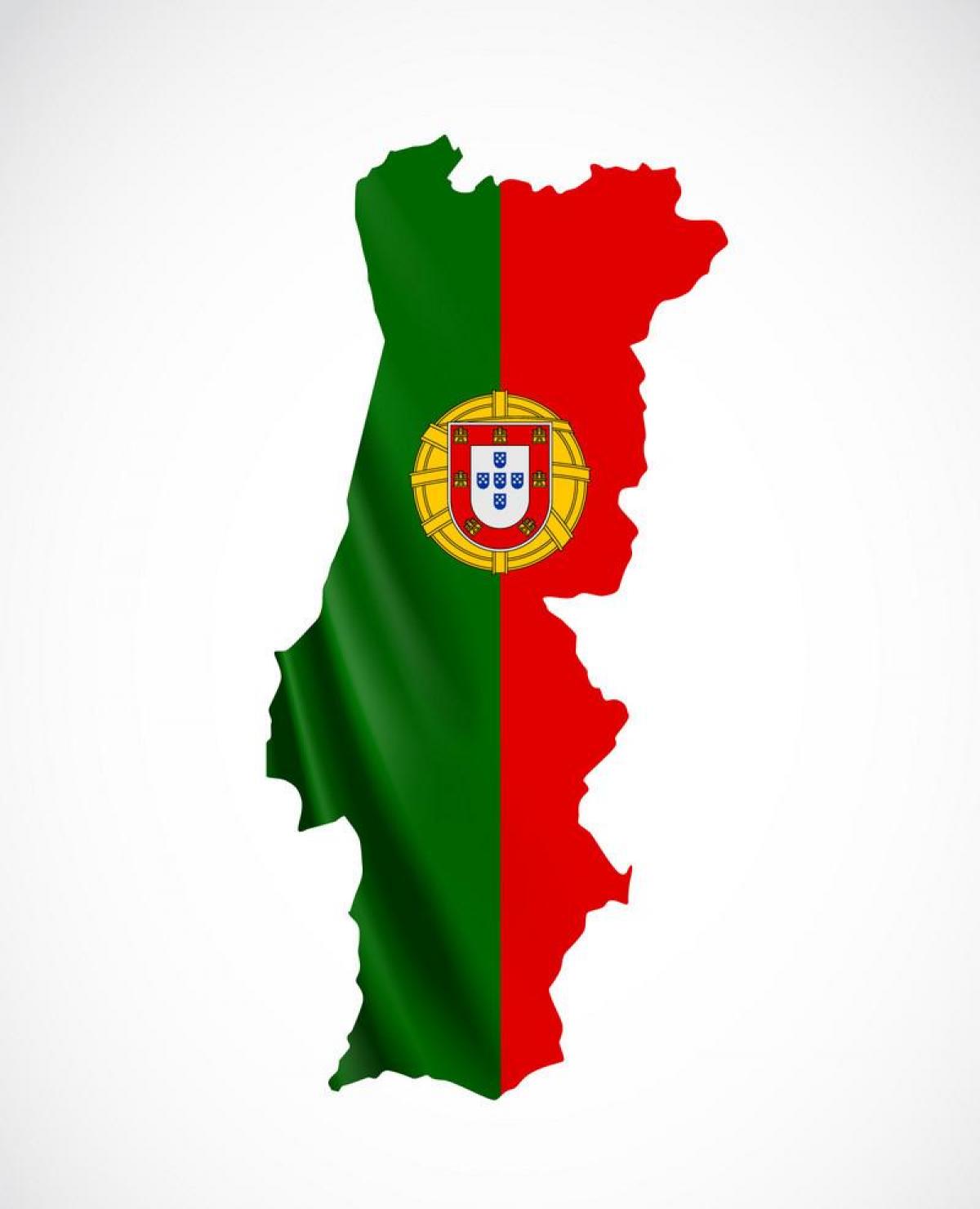 Mapa de la bandera de Portugal