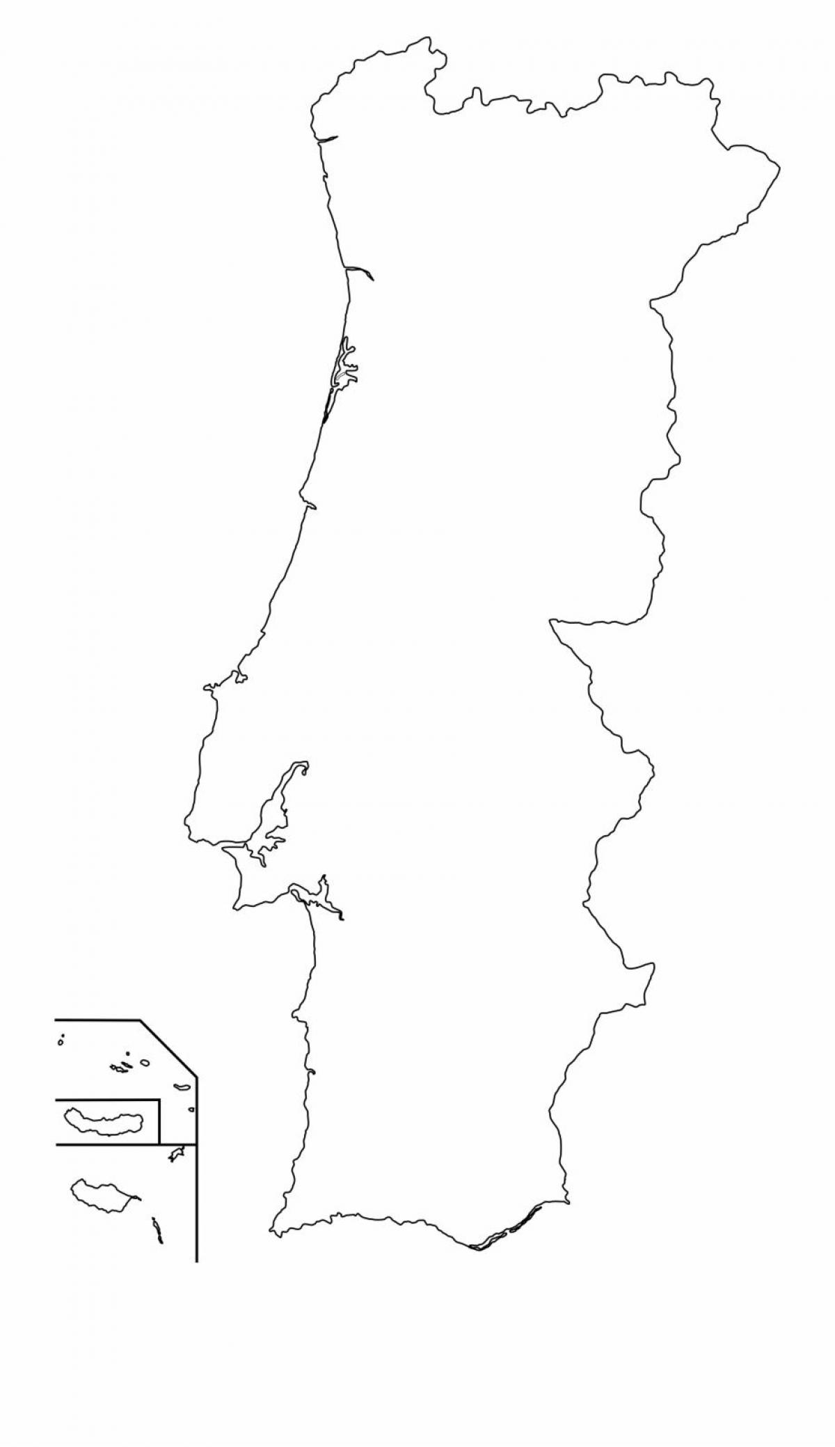 Mapa de los contornos de Portugal